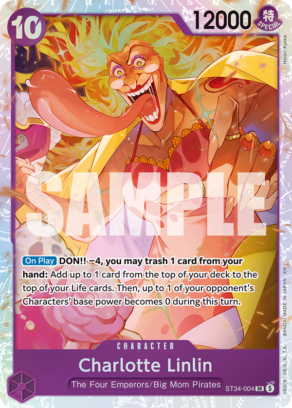 Charlotte Linlin ST34-004, the SR printing from ST-34 of the One Piece Card Game