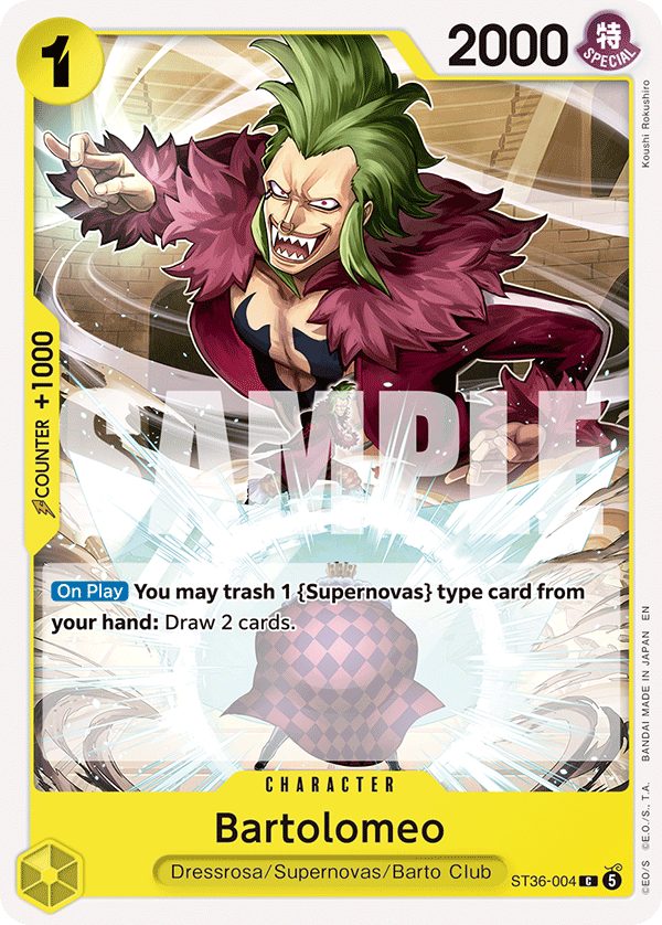 Bartolomeo ST36-004, the C printing from ST-36 of the One Piece Card Game