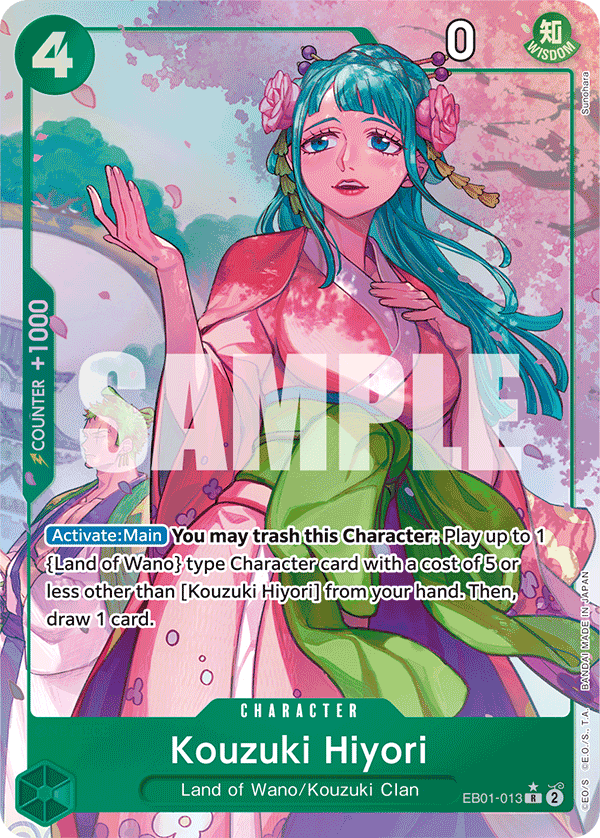 Kouzuki Hiyori EB01-013, the R printing from EB-01 of the One Piece Card Game