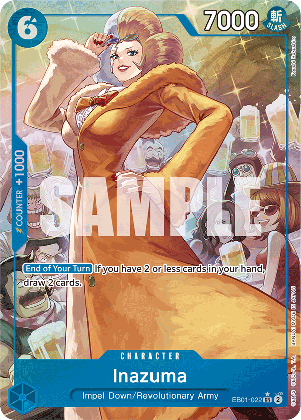 Inazuma EB01-022, the SR printing from EB-01 of the One Piece Card Game
