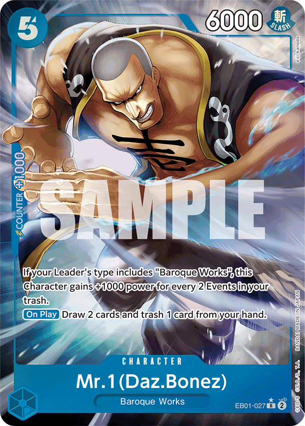 Mr.1 EB01-027, the R printing from EB-01 of the One Piece Card Game