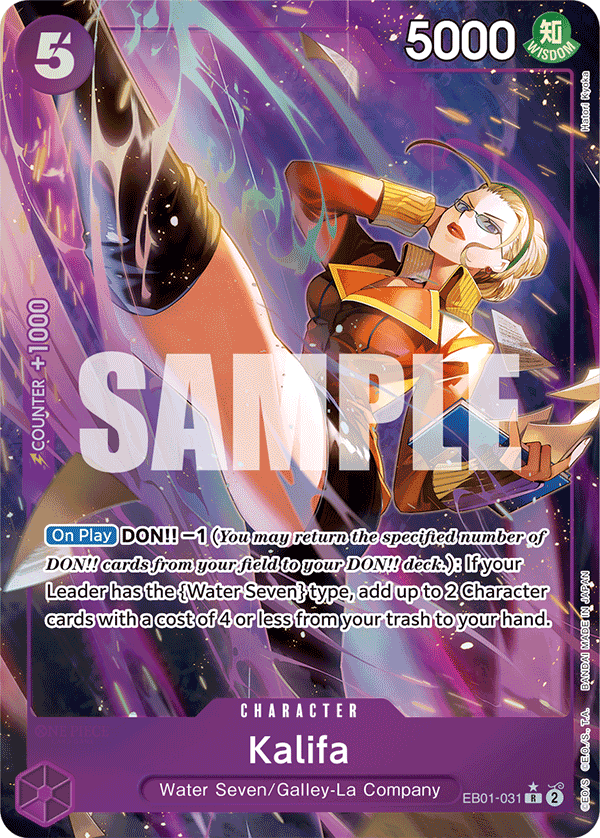 Kalifa EB01-031, the R printing from EB-01 of the One Piece Card Game