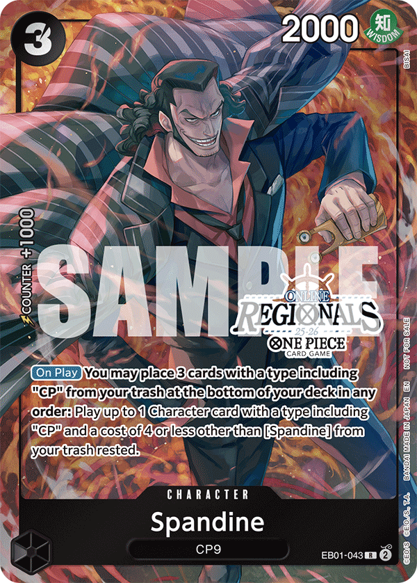 Spandine EB01-043, the R printing from EB-01 of the One Piece Card Game