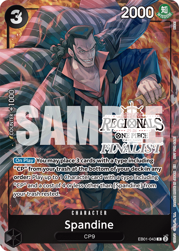 Spandine EB01-043, the R printing from EB-01 of the One Piece Card Game