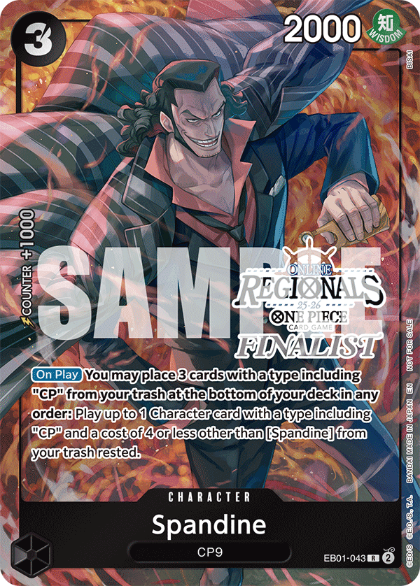 Spandine EB01-043, the R printing from EB-01 of the One Piece Card Game