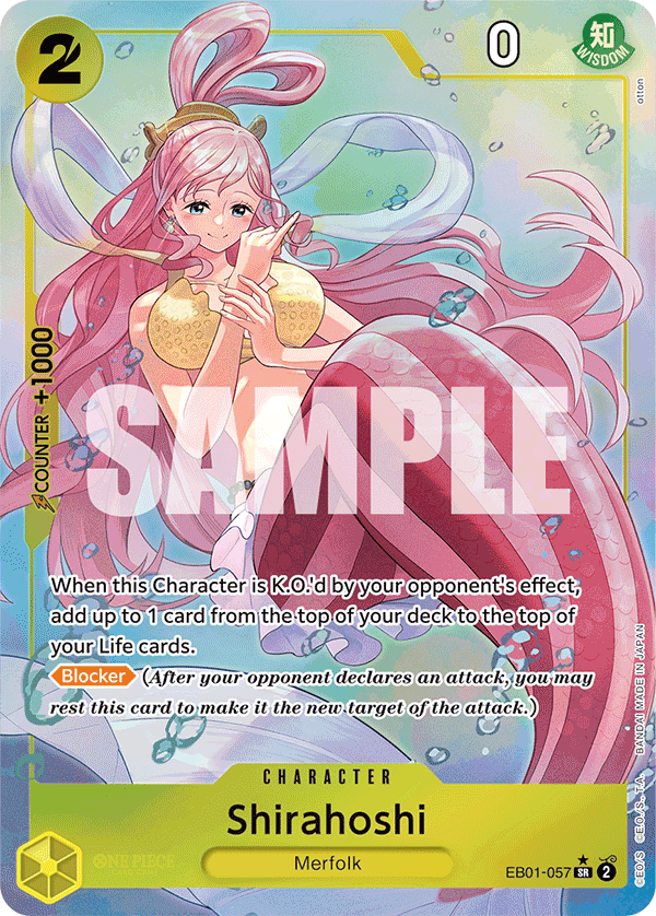 Shirahoshi EB01-057, the SR printing from EB-01 of the One Piece Card Game