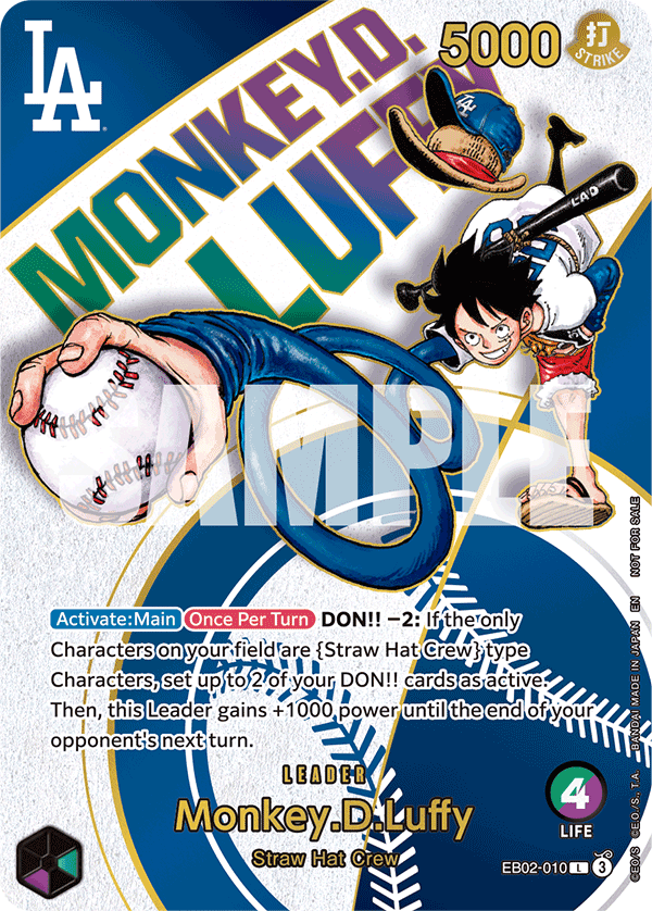 Monkey D. Luffy EB02-010, the P printing from EB-02 of the One Piece Card Game