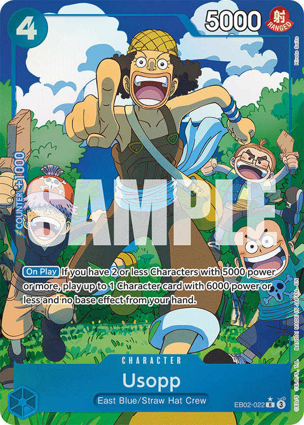 Usopp EB02-022, the R printing from EB-02 of the One Piece Card Game