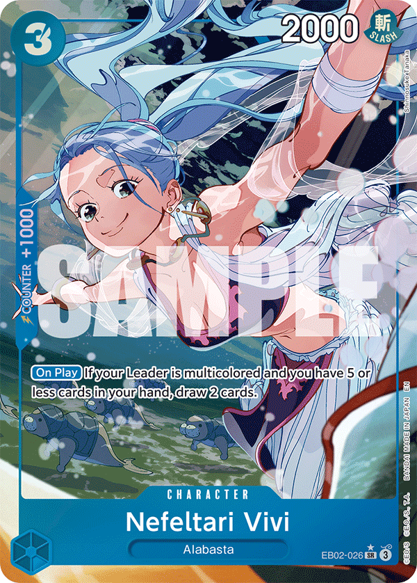 Nefeltari Vivi EB02-026, the SR printing from EB-02 of the One Piece Card Game