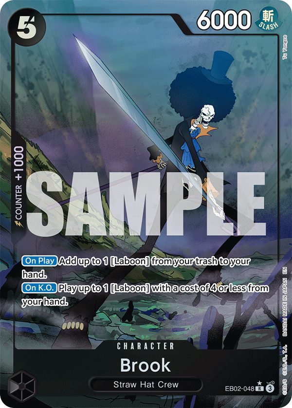 Brook EB02-048, the R printing from EB-02 of the One Piece Card Game
