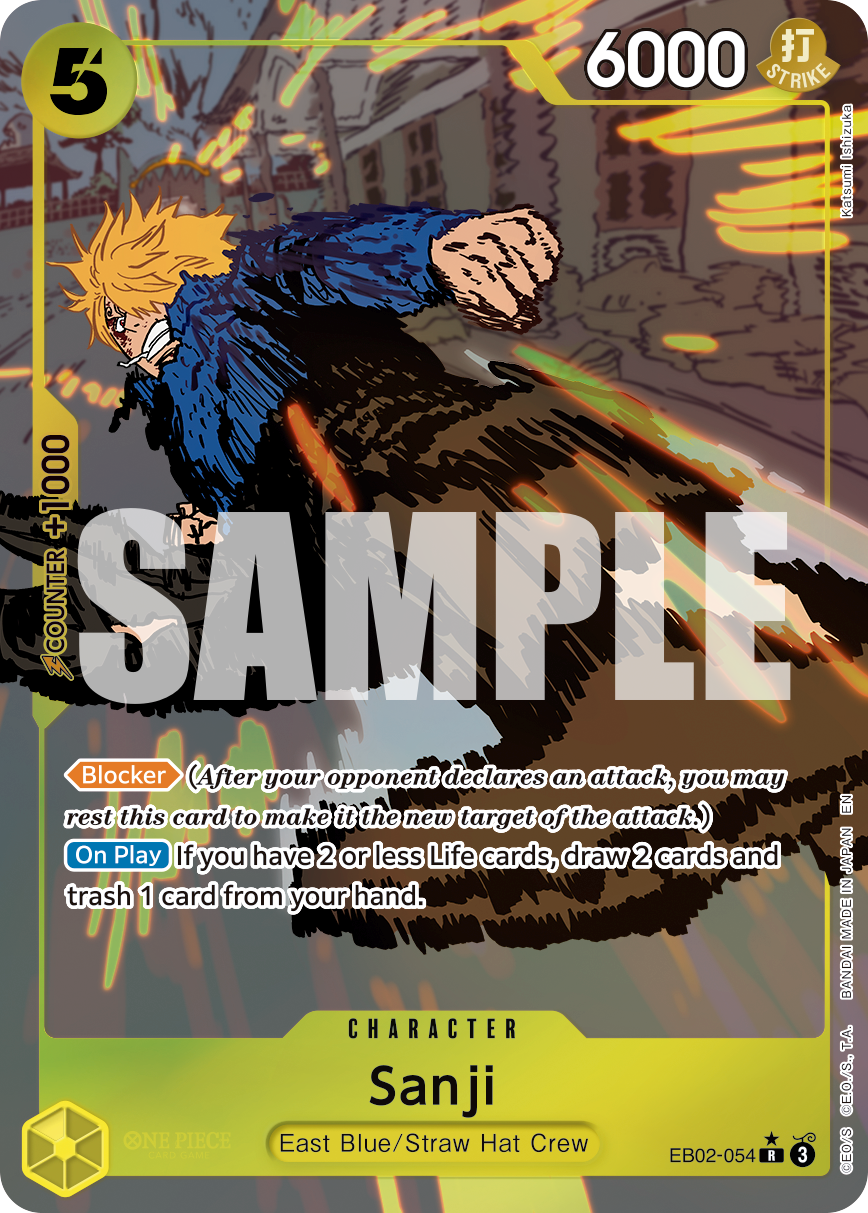 Sanji EB02-054, the R printing from EB-02 of the One Piece Card Game