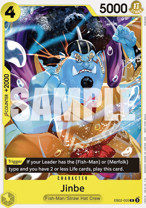 Jinbe EB02-055, the R printing from EB-02 of the One Piece Card Game