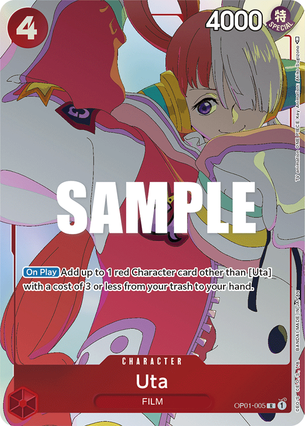 Uta OP01-005, the R printing from OP-01 of the One Piece Card Game
