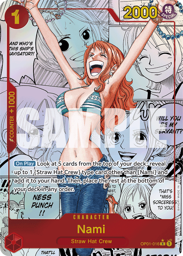 Nami OP01-016, the Manga printing from OP-01 of the One Piece Card Game
