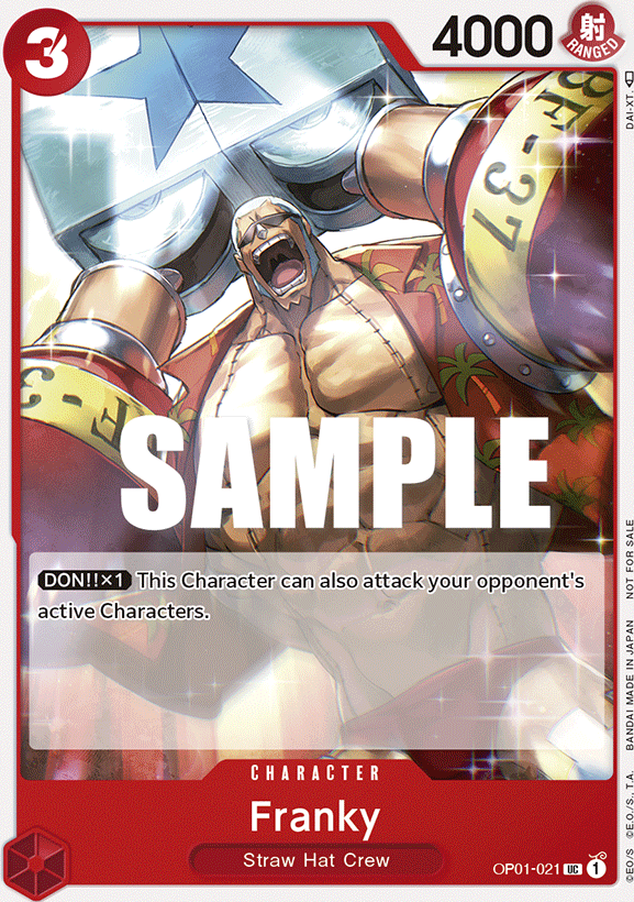 Franky OP01-021, the UC printing from OP-01 of the One Piece Card Game