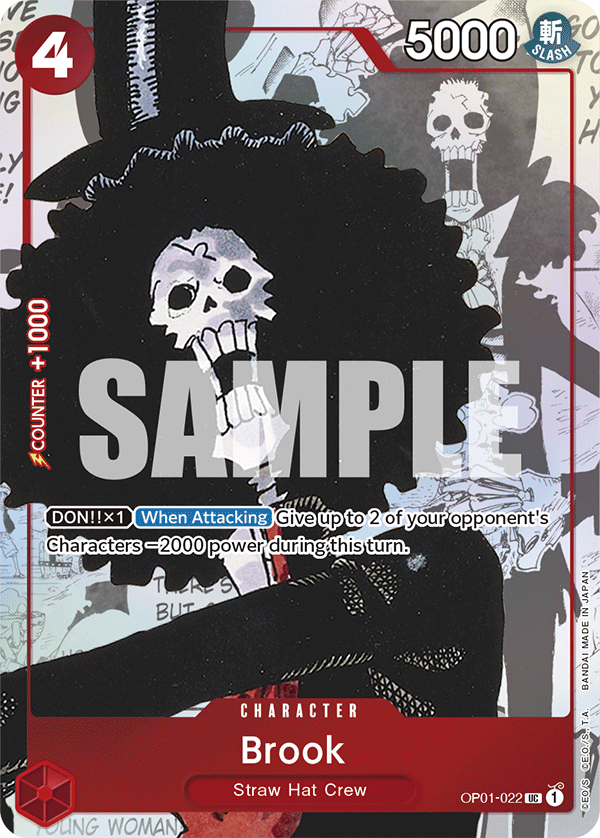 Brook OP01-022, the UC printing from OP-01 of the One Piece Card Game