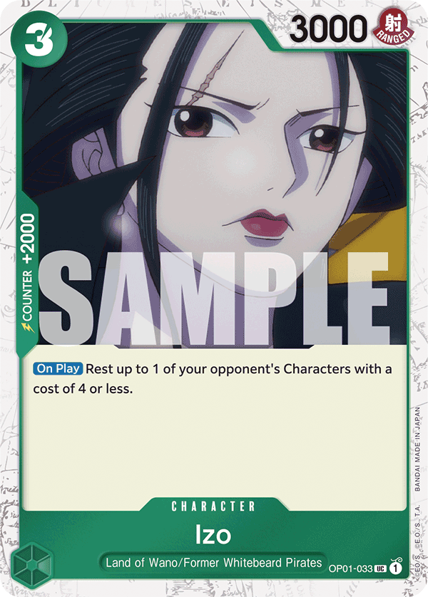 Izo OP01-033, the UC printing from OP-01 of the One Piece Card Game