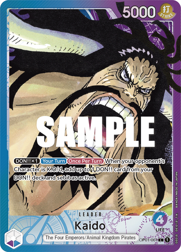 Kaido OP01-061, the L printing from OP-01 of the One Piece Card Game