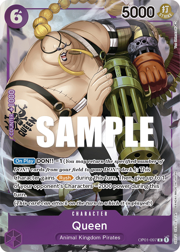 Queen OP01-097, the R printing from OP-01 of the One Piece Card Game