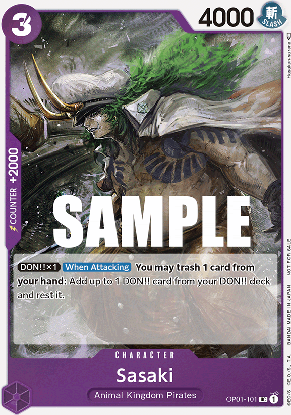 Sasaki OP01-101, the UC printing from OP-01 of the One Piece Card Game