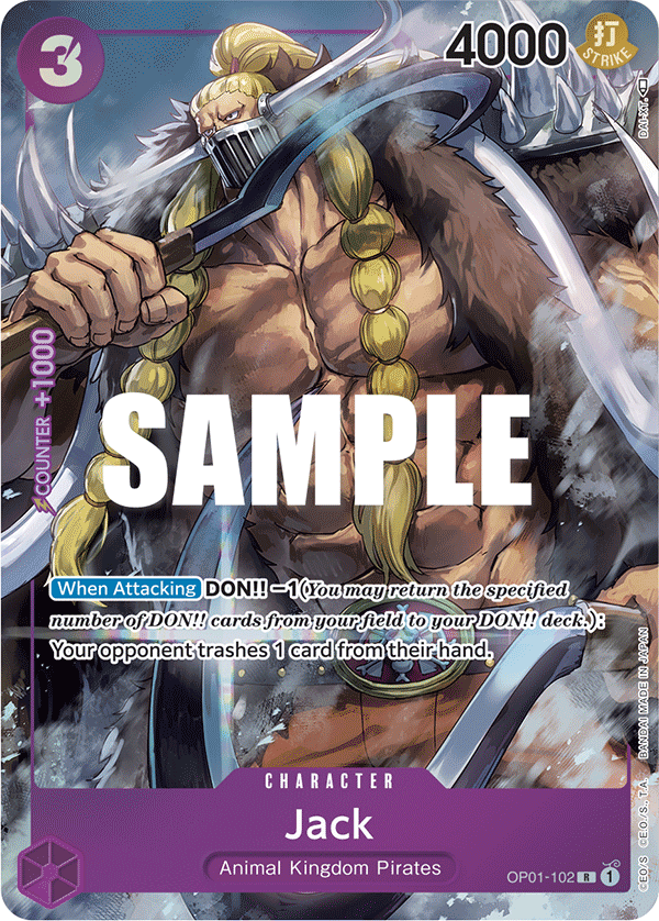 Jack OP01-102, the R printing from OP-01 of the One Piece Card Game