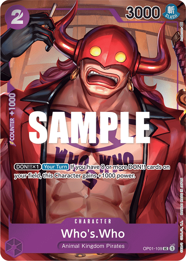 Who's.Who OP01-109, the UC printing from OP-01 of the One Piece Card Game