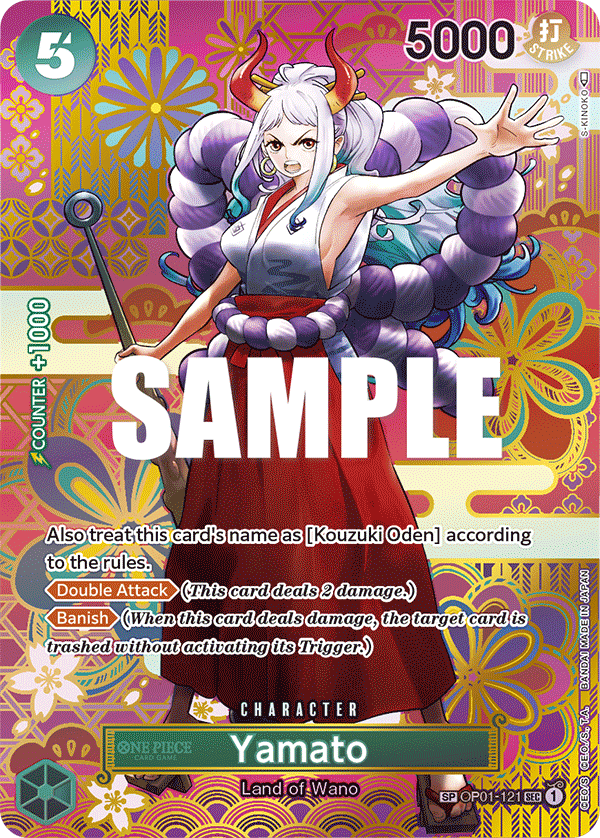 Yamato OP01-121, the SP printing from OP-01 of the One Piece Card Game