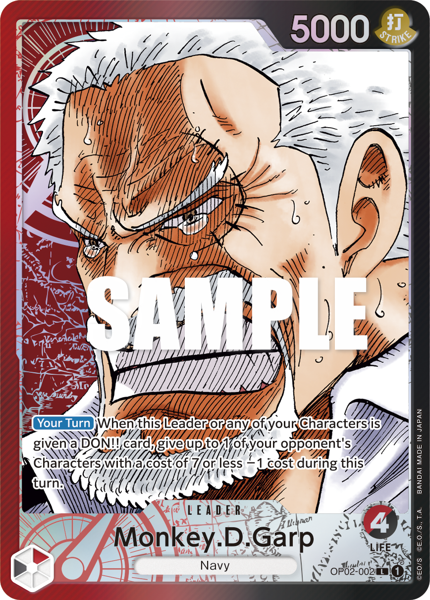 Monkey.D.Garp OP02-002, the L printing from OP-02 of the One Piece Card Game