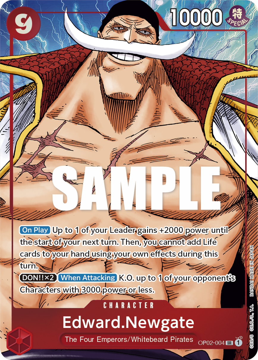 Edward.Newgate OP02-004, the SR printing from OP-02 of the One Piece Card Game
