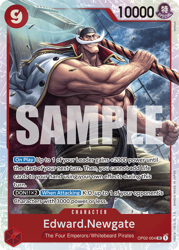 Edward.Newgate OP02-004, the SR printing from OP-02 of the One Piece Card Game