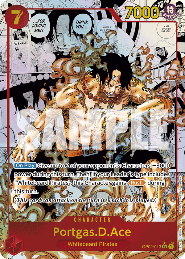 Portgas.D.Ace OP02-013, the Manga printing from OP-02 of the One Piece Card Game