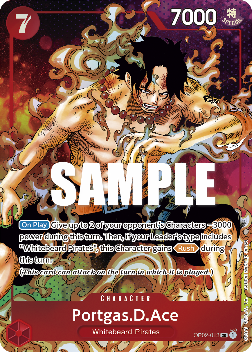 Portgas.D.Ace OP02-013, the SR printing from OP-02 of the One Piece Card Game