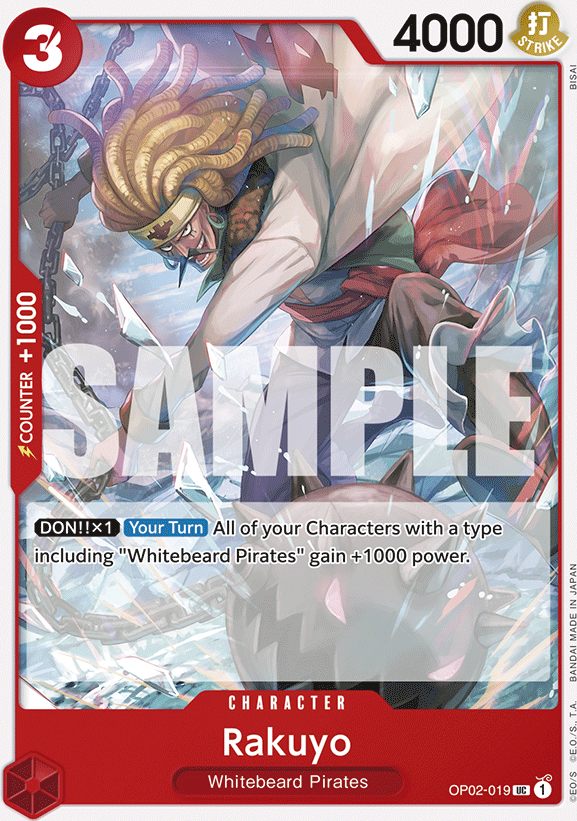 Rakuyo OP02-019, the UC printing from OP-02 of the One Piece Card Game