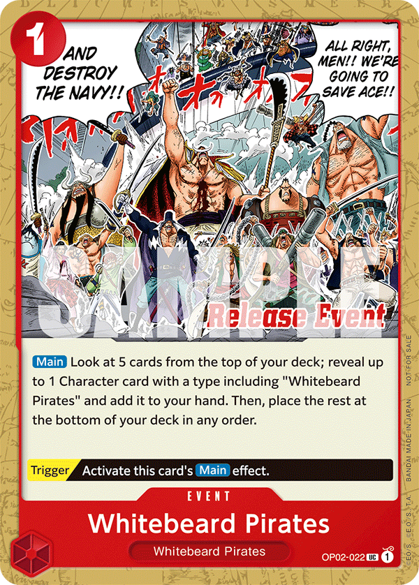 Whitebeard Pirates OP02-022, the UC printing from OP-02 of the One Piece Card Game