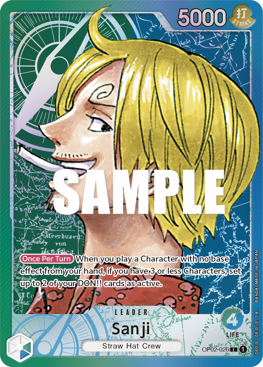 Sanji OP02-026, the L printing from OP-02 of the One Piece Card Game
