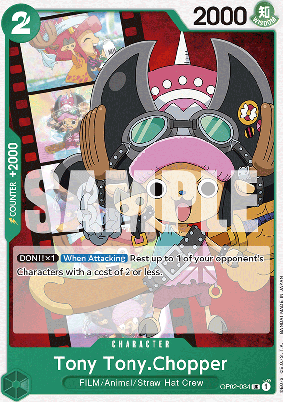 Tony Tony.Chopper OP02-034, the UC printing from OP-02 of the One Piece Card Game