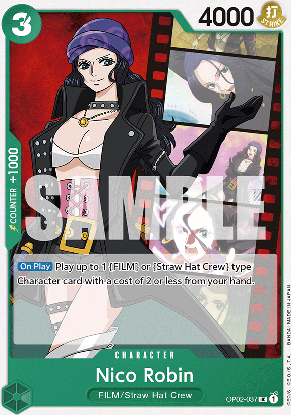 Nico Robin OP02-037, the UC printing from OP-02 of the One Piece Card Game