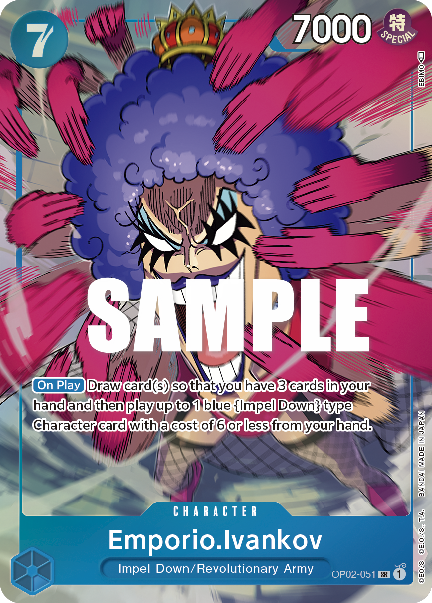 Emporio.Ivankov OP02-051, the SR printing from OP-02 of the One Piece Card Game