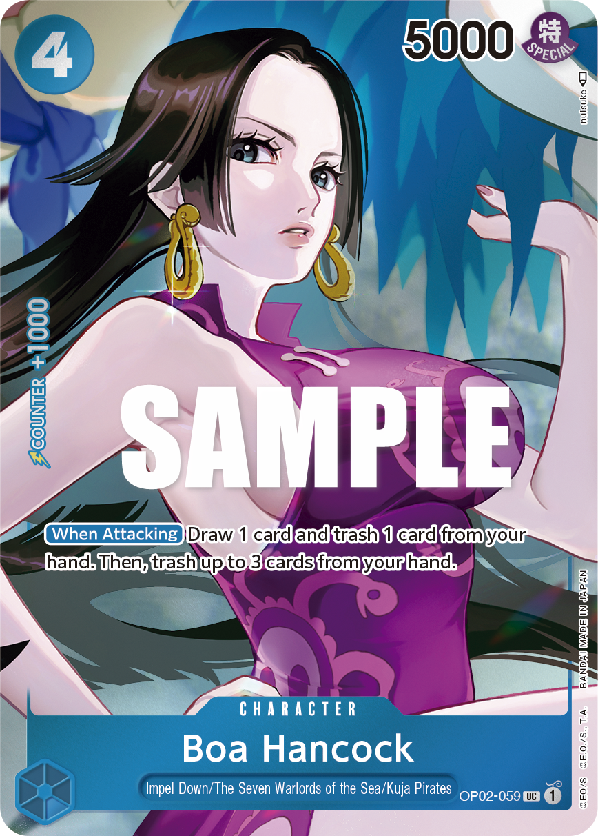 Boa Hancock OP02-059, the UC printing from OP-02 of the One Piece Card Game