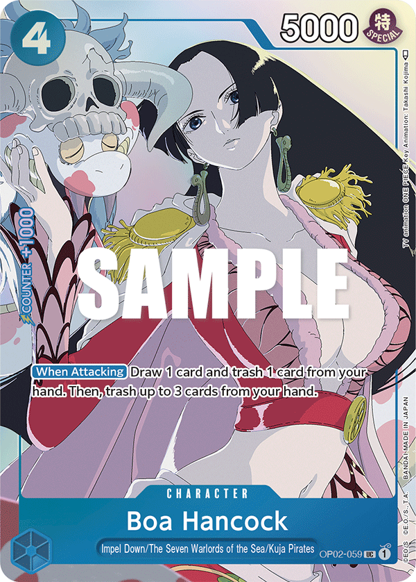 Boa Hancock OP02-059, the UC printing from OP-02 of the One Piece Card Game