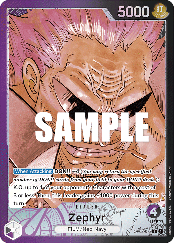 Zephyr OP02-072, the L printing from OP-02 of the One Piece Card Game