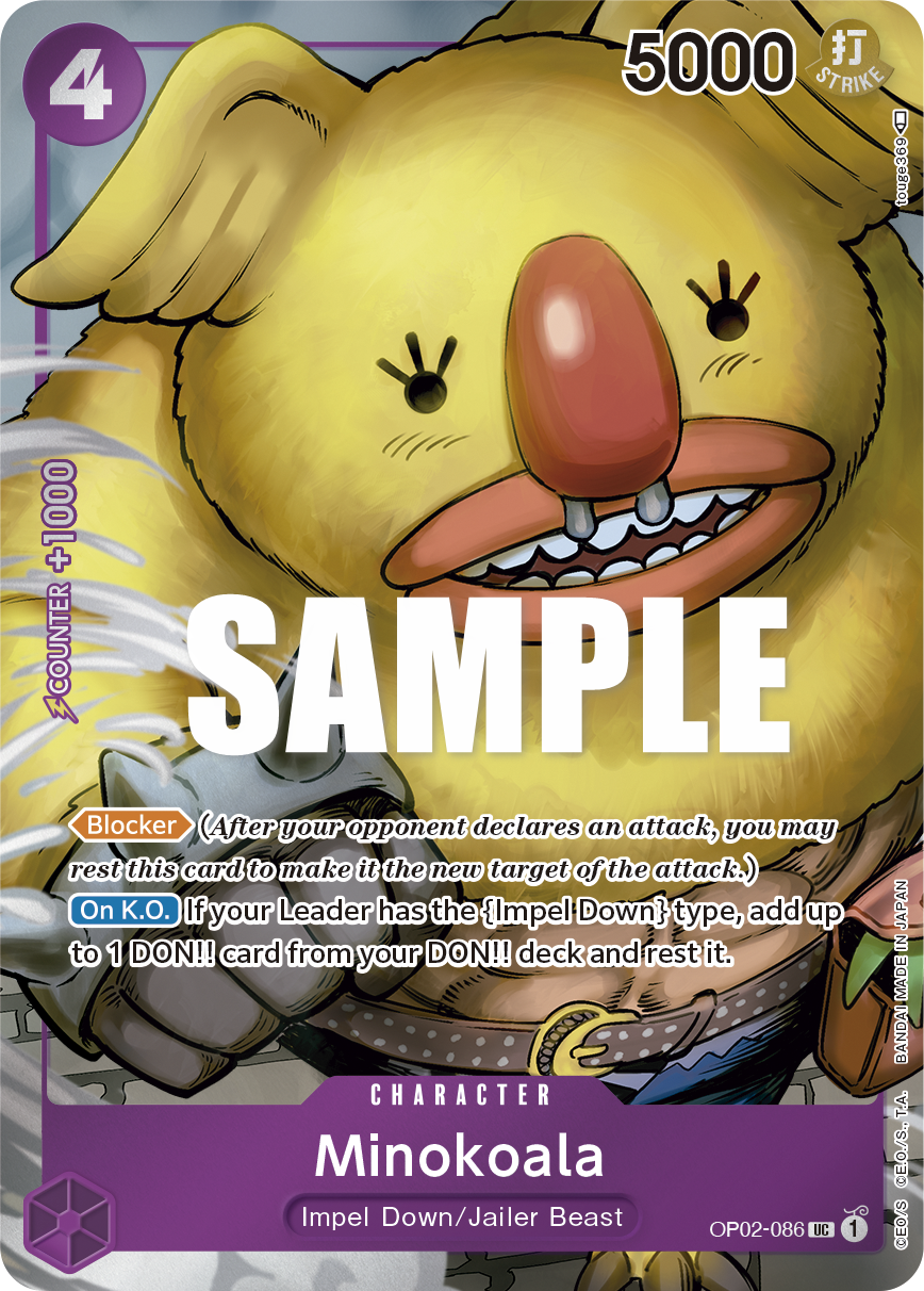 Minokoala OP02-086, the UC printing from OP-02 of the One Piece Card Game