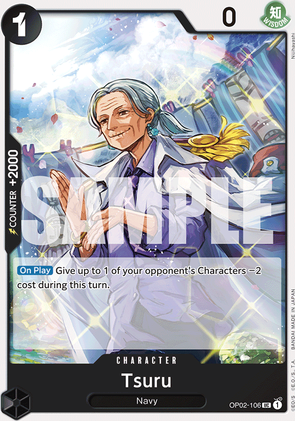 Tsuru OP02-106, the UC printing from OP-02 of the One Piece Card Game