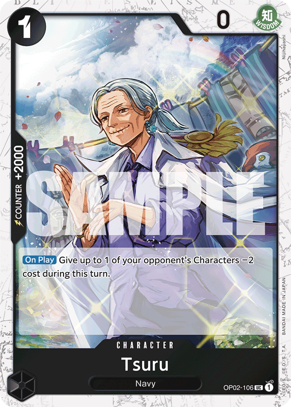 Tsuru OP02-106, the UC printing from OP-02 of the One Piece Card Game