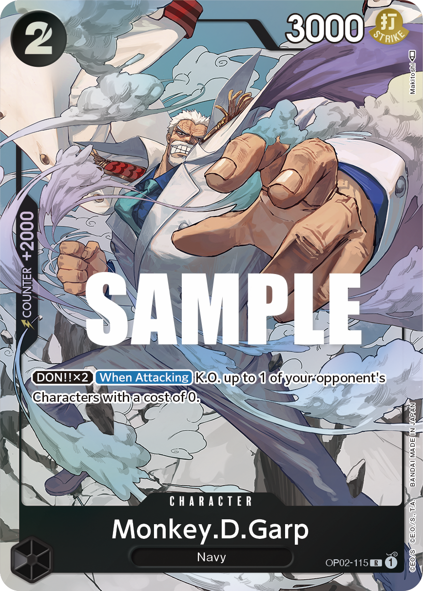 Monkey.D.Garp OP02-115, the R printing from OP-02 of the One Piece Card Game
