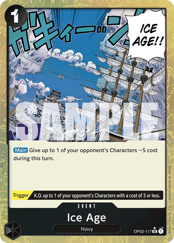 Ice Age OP02-117, the UC printing from OP-02 of the One Piece Card Game