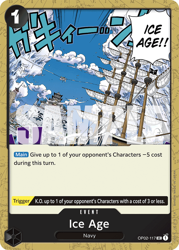 Ice Age OP02-117, the UC printing from OP-02 of the One Piece Card Game