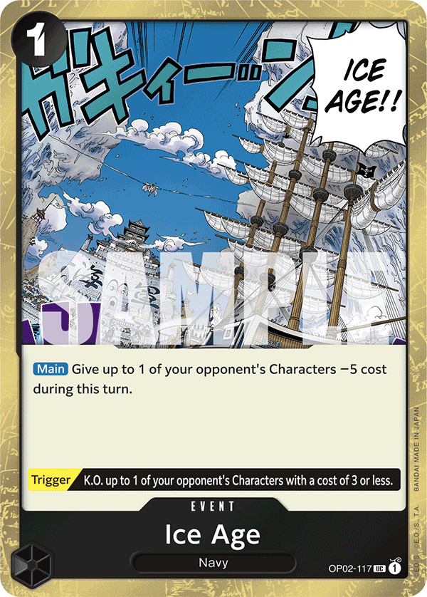 Ice Age OP02-117, the UC printing from OP-02 of the One Piece Card Game