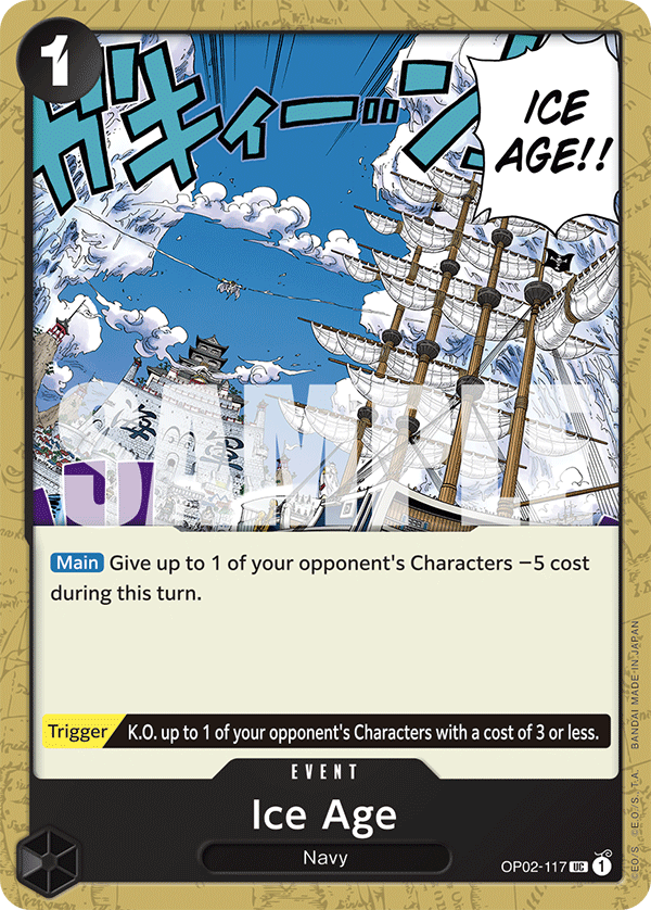 Ice Age OP02-117, the UC printing from OP-02 of the One Piece Card Game