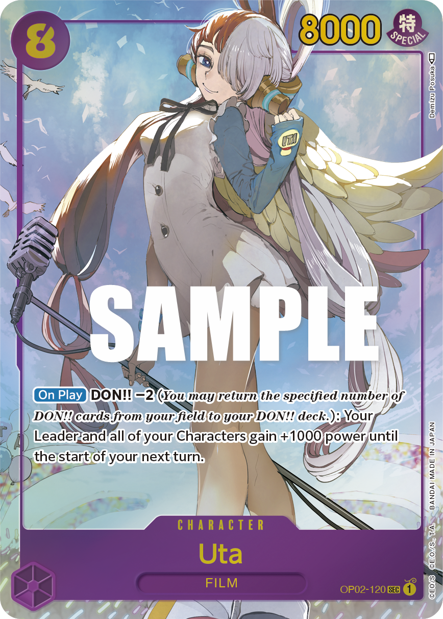 Uta OP02-120, the SEC printing from OP-02 of the One Piece Card Game